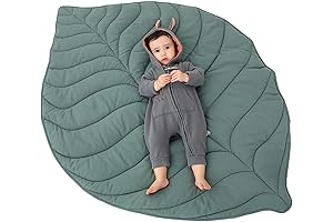 Cloud Rug Nursery: Cotton Leaf Nursery Rug for Baby Play, Floor Mat for Crawling Infants