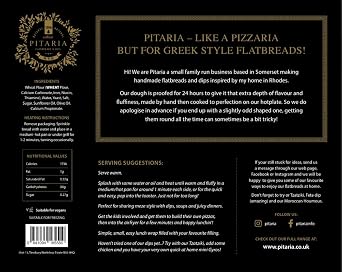 Pitaria Artisan Greek Flatbreads, Handmade Pita for Souvlaki medium sized 13cm - 15cm, 2 packs of 4 breads.