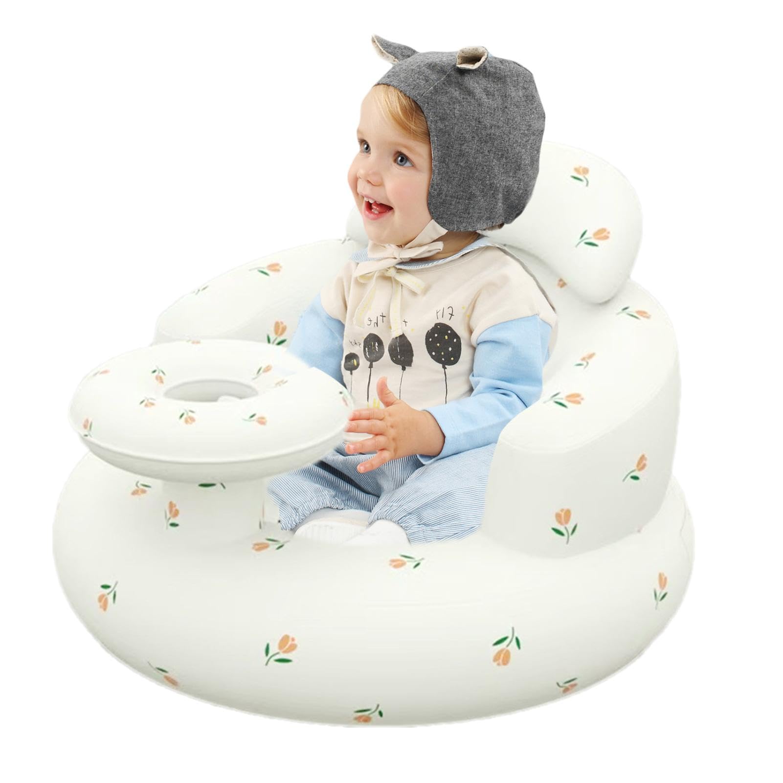 Inflatable Baby Seat, Babies Inflatable Seat, Support Seat Toddler Chair with Tray, Built in Air Pump Inf-ant Back Support Sofa Toddler Chair for Sitting Up, Kids Floor Seats, Toddler Support Seat