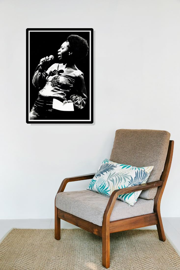 Poster Toile Nina Simone Vintage – Affiche Murale Musique Jazz Légendaire, Décoration Salon Chambre 40x60 Cm Sans Cadre