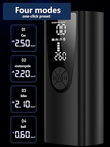 Miniatura 2 de Compresor de aire portátil para inflador de neumáticos, 8000 mAh150 PSI, con pantalla digital de presión de neumáticos, inflador rápido adecuado