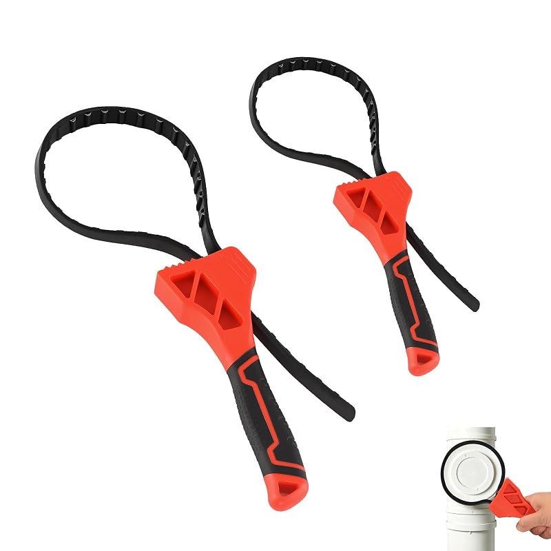 Kit com 2 Chaves Ajustáveis de Cinta de Borracha GDLSYLGHY para Filtro de Óleo, Tampas e Peças Redondas