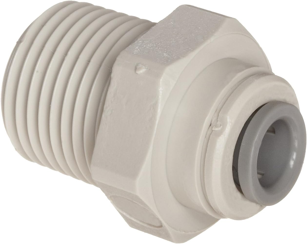 Acetal Copolymer Tube Fitting, Straight Adaptor, 3/8" Tube OD x 1/2" NPTF Male (Pack of 10)