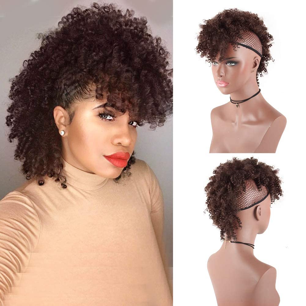 Amazon.com : Aisaide High Puff Afro Mohawk Ponytail Short  display picture 3