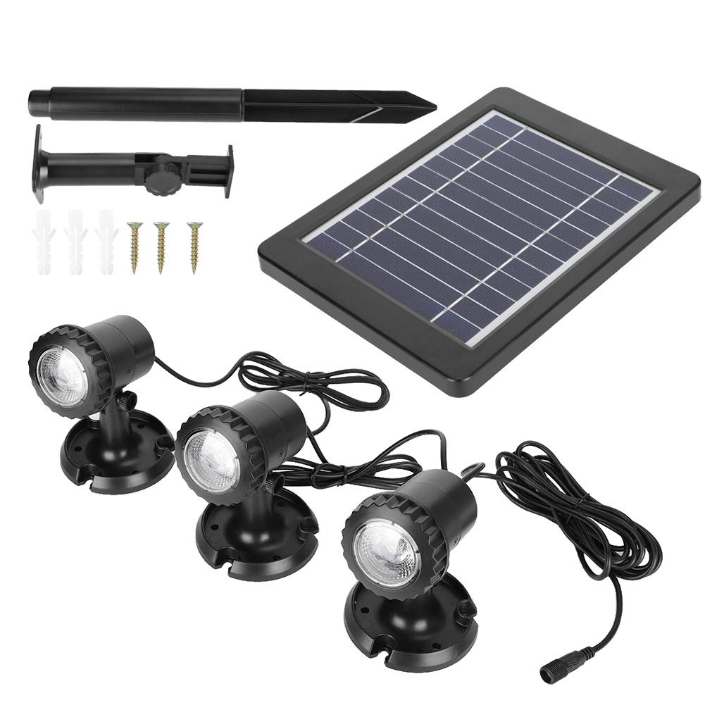 Wasserdichte Unterwasserleuchte Solarenergie Unterwasserlampe, IP65 wasserdichte Leuchtköpfe, energiesparendes Design für Pools, Teiche und Wassergärten, Außenbereich