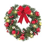 Lighted Festive Jingle Bells Wreath