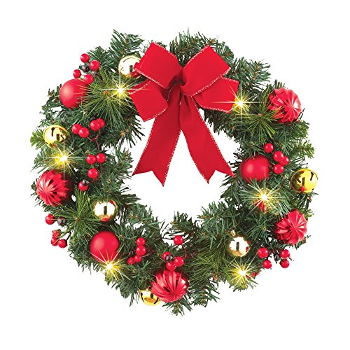 Lighted Festive Jingle Bells Wreath