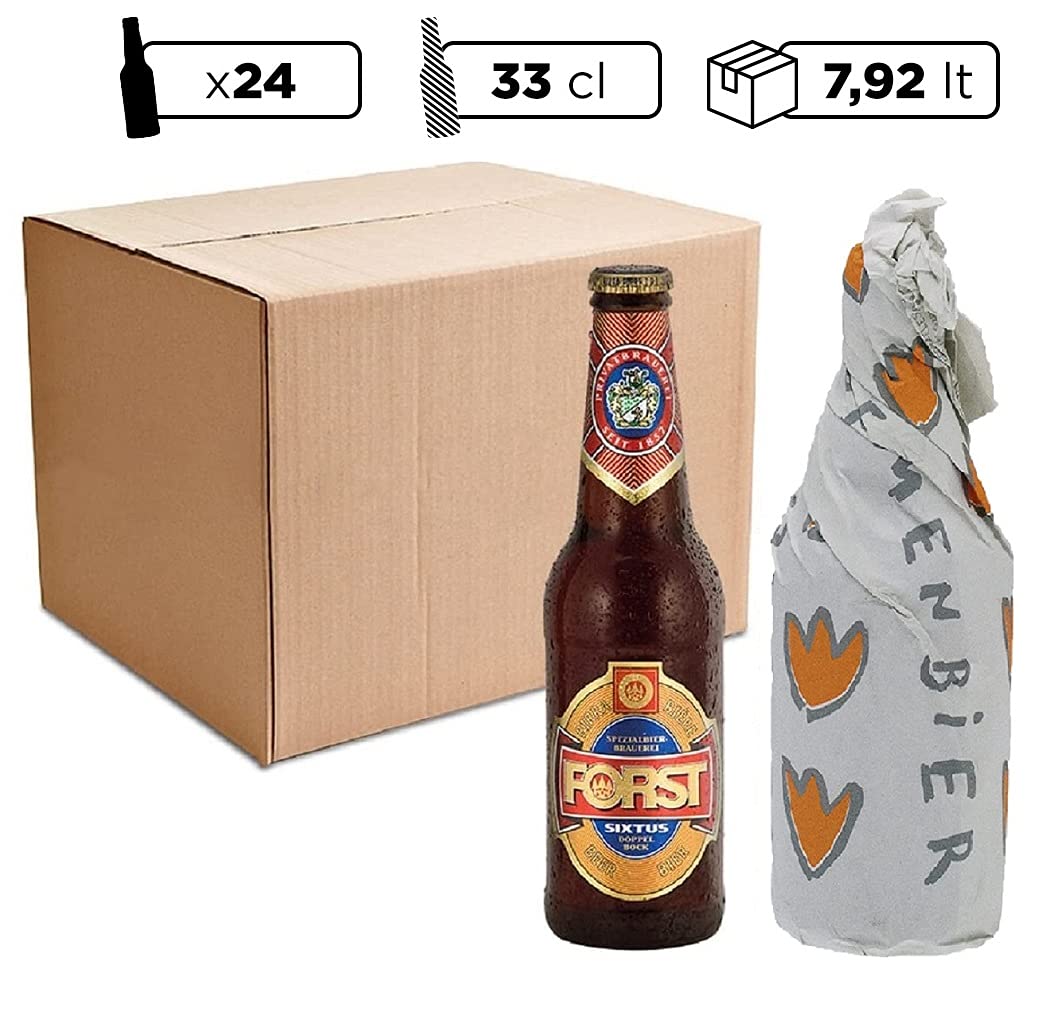 Set 24 Bottiglie Degustazione Birra Bloemenbier 33 cl Belga e Forst Sixtus 33 cl Italiana Luppolo Doppio Malto Artigianale, Kit Degustazione 24 Bottiglie - 7,92 Litri