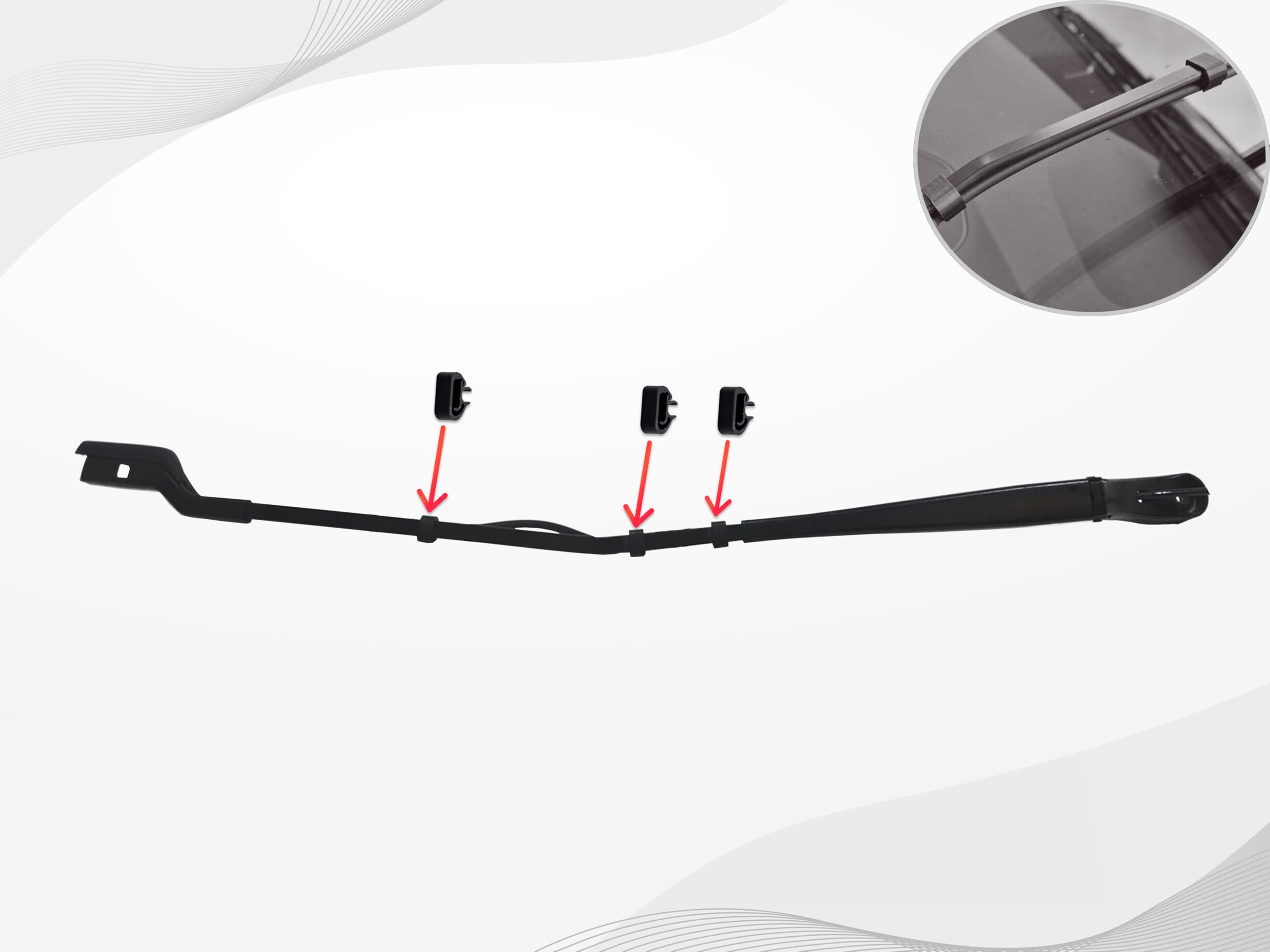 Generico 6 Clip Fissaggio Tubo Lavavetri per Braccio Tergicristallo | Compatibili Peugeot 3008/5008 e Citroën | Plastica ASA con Fibra di Carbonio | Resistenti agli Agenti Atmosferici