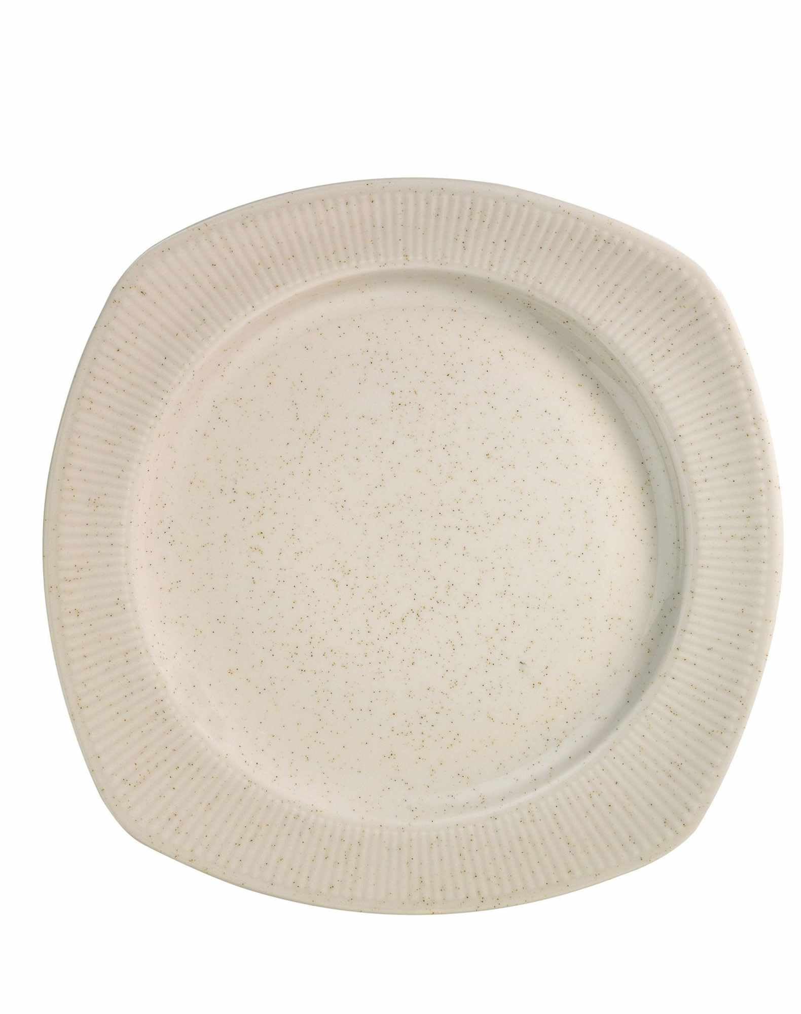 Elegancki 24-częściowy serwis obiadowy, 100% porcelana, krem i cynamon | w zestawie talerze do serwowania, miski i talerze deserowe | można myć w zmywarce i używać w kuchence mikrofalowej