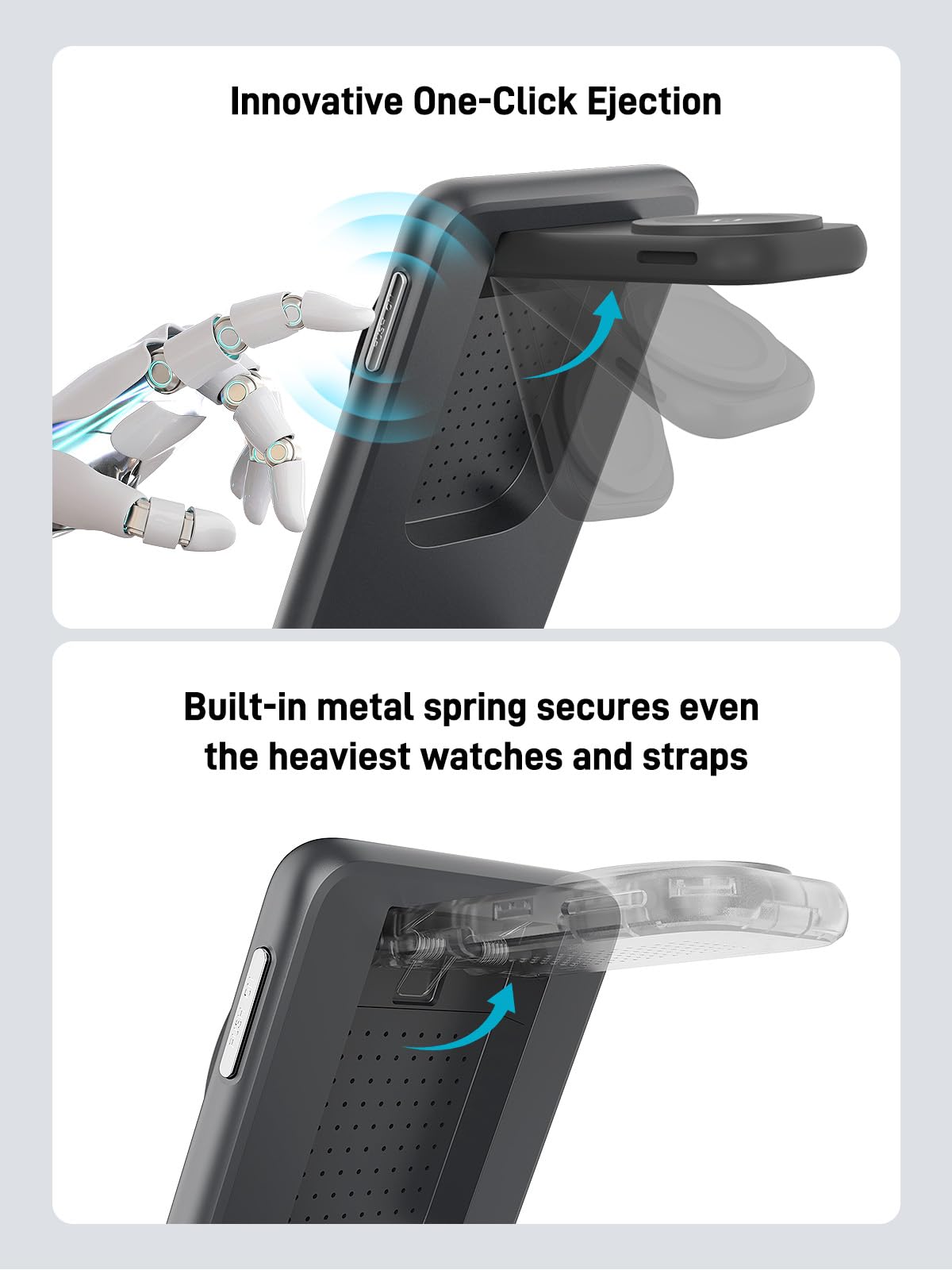 Magnetyczna ładowarka bezprzewodowa do Samsung Galaxy S25 Ultra S24, składana ładowarka Mag-safe Ładowarka do zegarka Samsung kompatybilna z Galaxy Watch Ultra 7 6 Galaxy Buds 2 (Zwart)