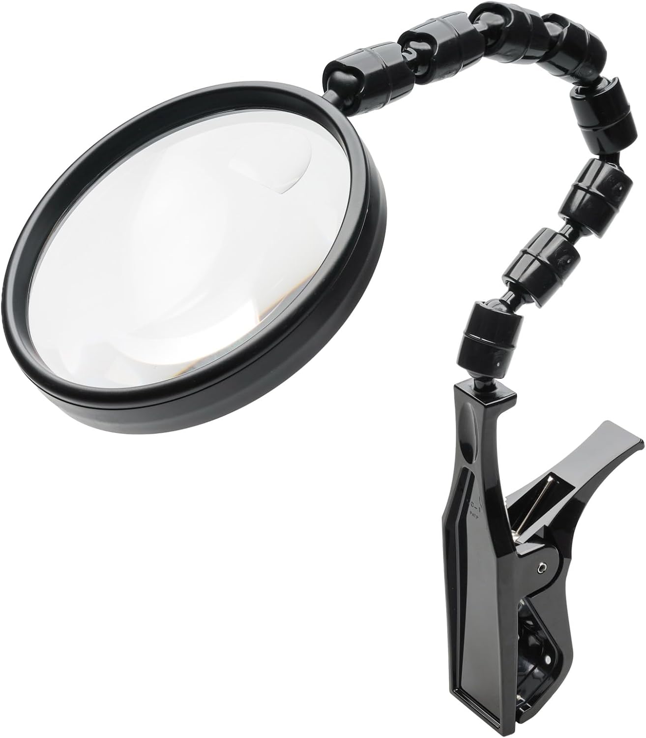 MIZAR-TEC KL-1720PC Magnifying Glass Magnifying Glass Plastic Lens Magnification 2X Small Lens 4X Small Lens Diameter 3.9 inches (100 mm) Flexible Gooseneck Magnifier with Stand Clip Adjustable Angle