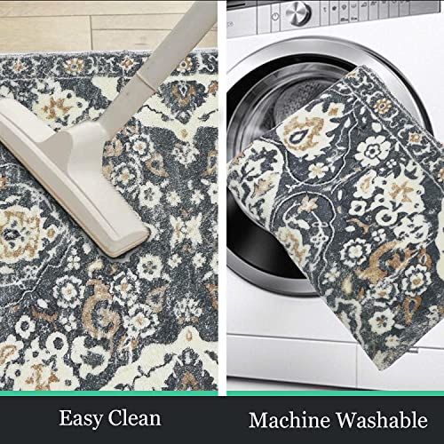 image for HEBE RUGS HEBE Hallway Runner Rug 2'x6' Washable Vintage Distressed Ar