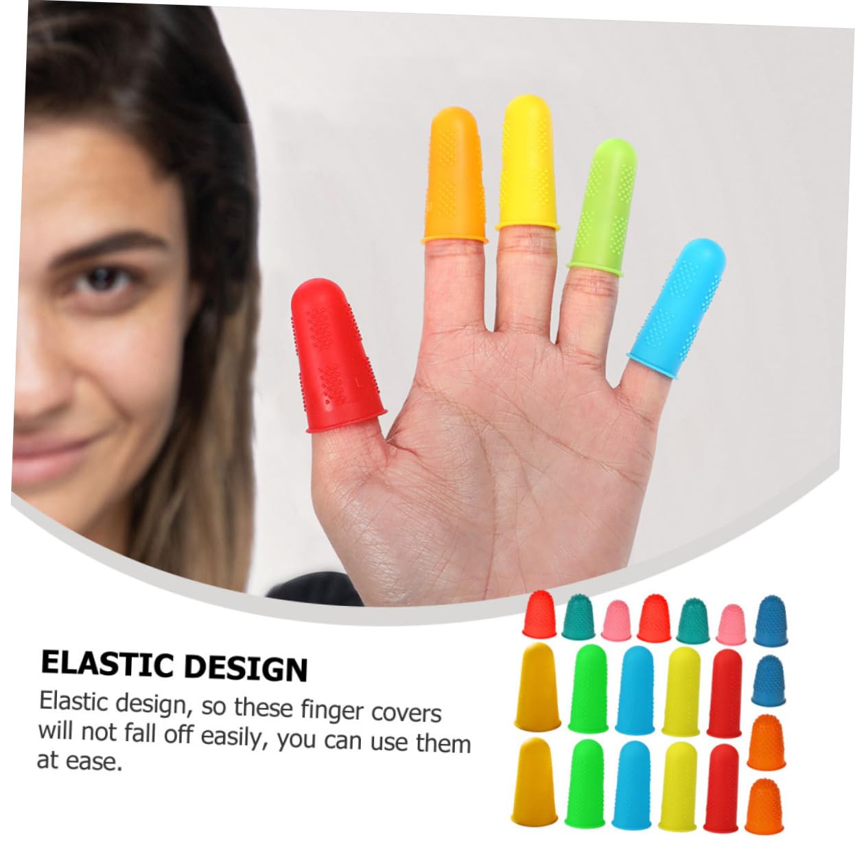 5 Series Protector De Dedos Resistente Al Desgaste Cubiertas De La Punta Del Guardia Pequeño Agarre Consejo Gel De Sílice 20 Piezas X 5