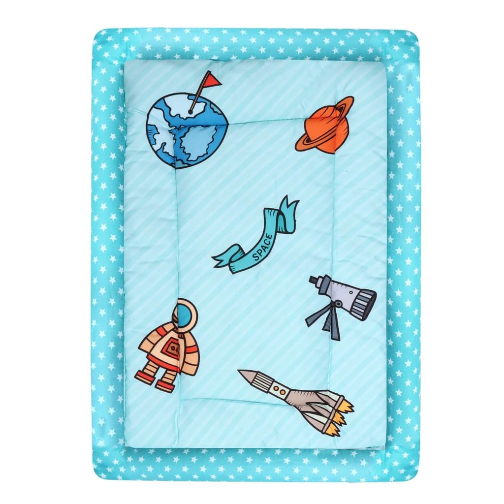 CUDDLE WEAVE New Born Baby Bedding Set with Mattress Godadi Baby Bed Crib Sheet Bassinet Gadda Set for Baby Carrying & Sleeping Bag | 0 to 12 Months (Space) - Image 4 thumbnail