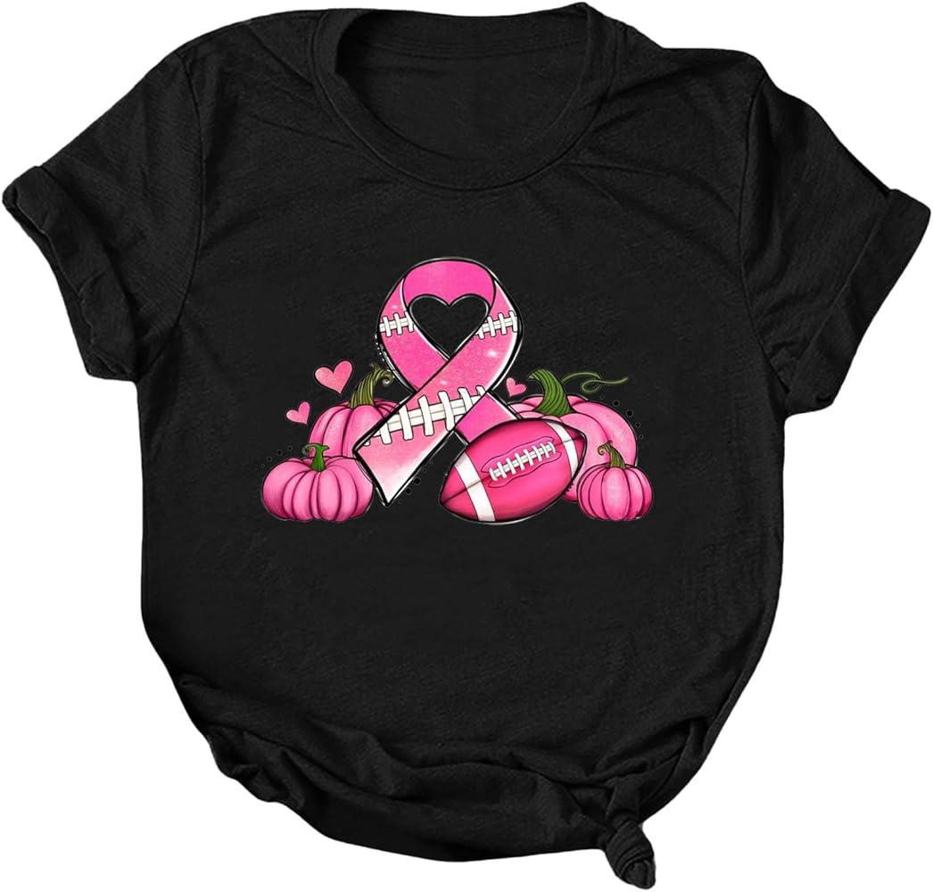 Cancer Shirts for Women Breast Cancer Awareness T Shirt Pink Ribbon Graphic  Tee Cancer Survivor Crewneck Short Sleeve Tops, Black, Small : Amazon.ca:  Clothing, Shoes \u0026 Accessories