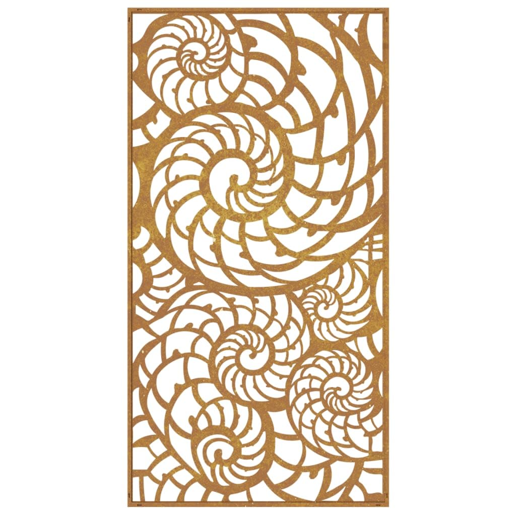 vidaXL Adorno de Pared de jardín Acero corten diseño Conchas 105x55 cm, Adorno Pared jardín, Adorno Metal Pared jardín, Adorno de Pared para jardín