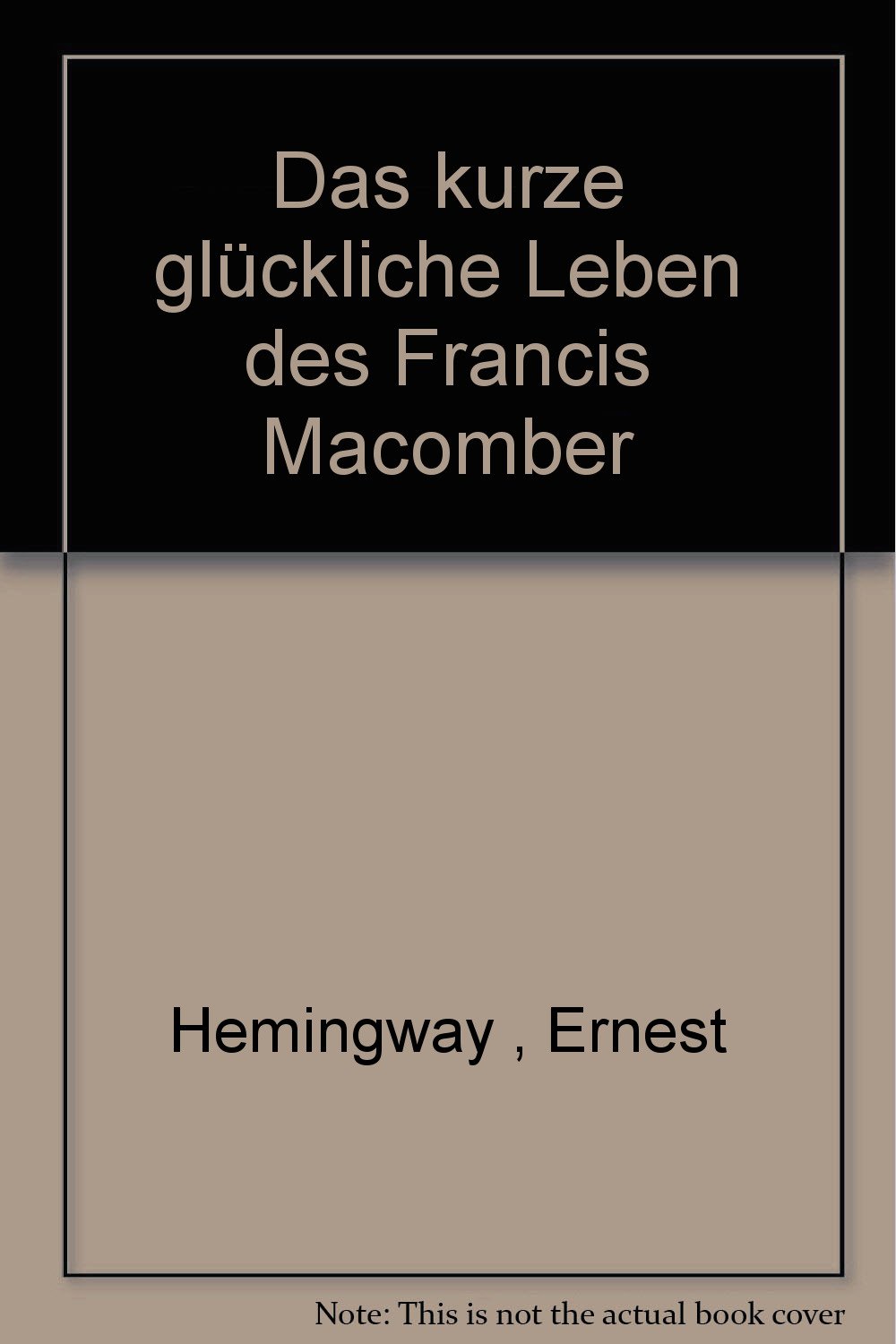 Das kurze glückliche Leben des Francis Amazon.de Bücher