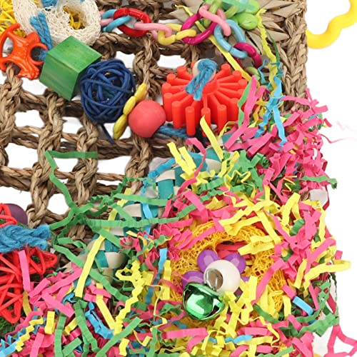 Fydun Rede de Escalada para Papagaio, Rede Colorida Resistente à Mordida de Ervas Marinhas, Rede de