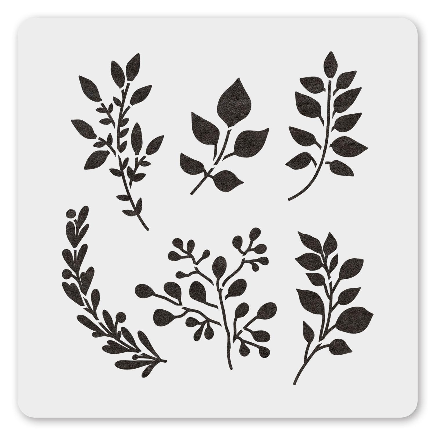 MAGJUCHE Leaves Stencil 6 Inches, Reusable Leaf Stencil for Wall Painting DIY Crafts Decor