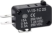 Vista 11 de HEXEH Interruptor de límite Micro Interruptores de viaje de límite de contacto plateado autorreset momentáneo V-15 V-151 V-152 V-153 V-154 V-155