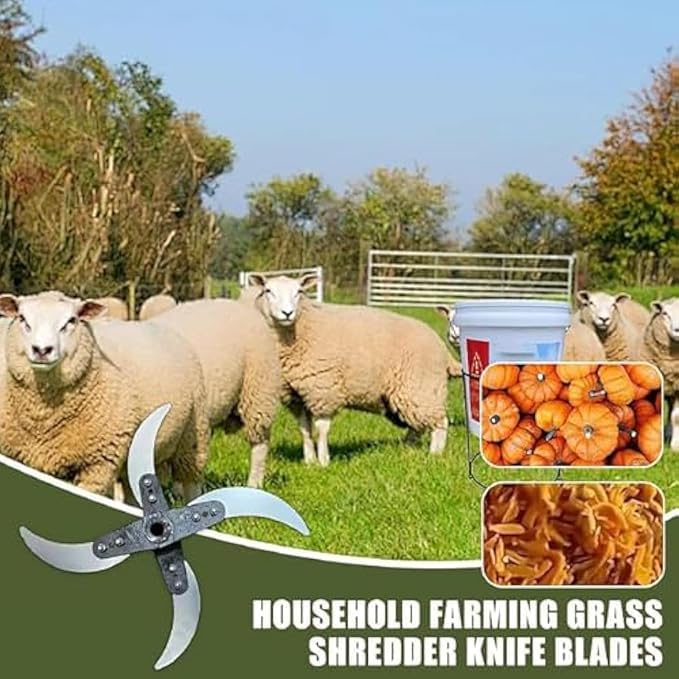 Image of Arta Grass Shredder Replacement Blades for Garden Shredder Machine | Hardened Steel | Standard Size, Pack of 1 | High Efficiency Cutting for Farm, Garden and Household Use