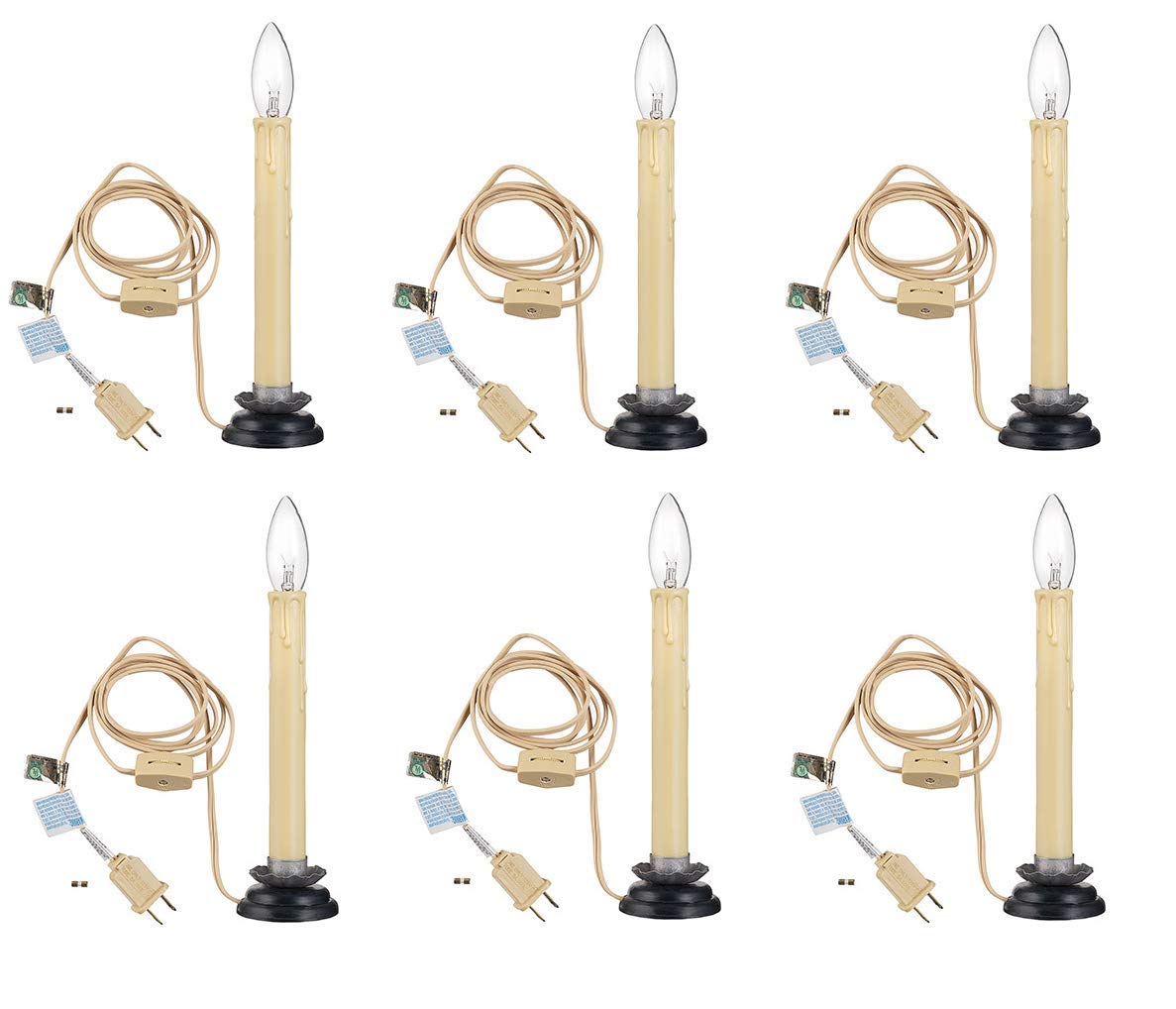 COUNTRY CANDLELAMP 7.5IN W.REG BULB ON OFF SWITCH BOX