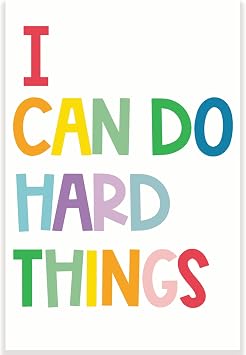 I Can Do Hard Things Classroom Poster - Positive Inspiring Motivational Uplifting - 12 x 18 Inch - Classroom Decor - Classroom Must Haves - Back To School Decor - CPS0368