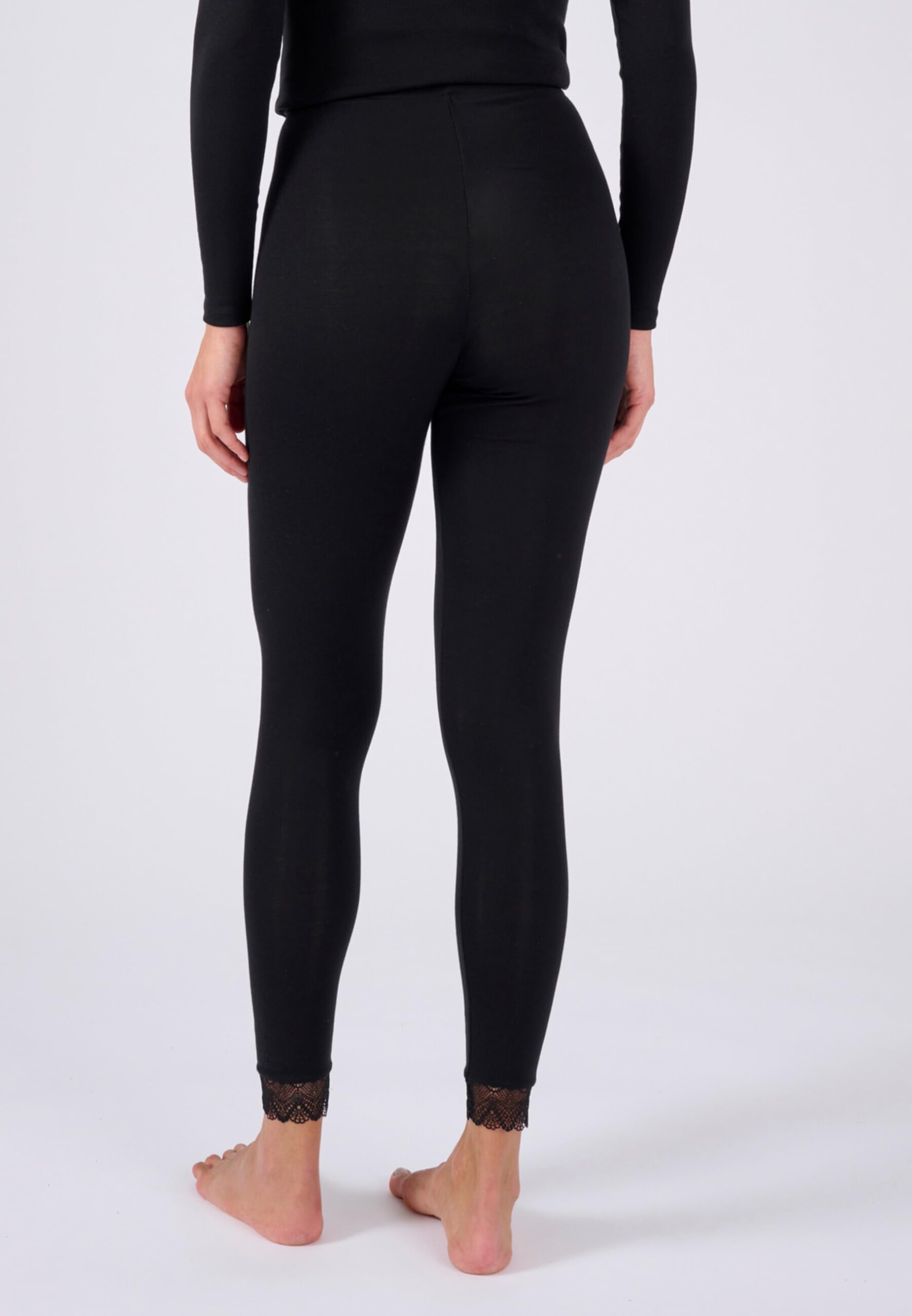 Damart Legging Long Dentelle Thermolactyl Femme Noir