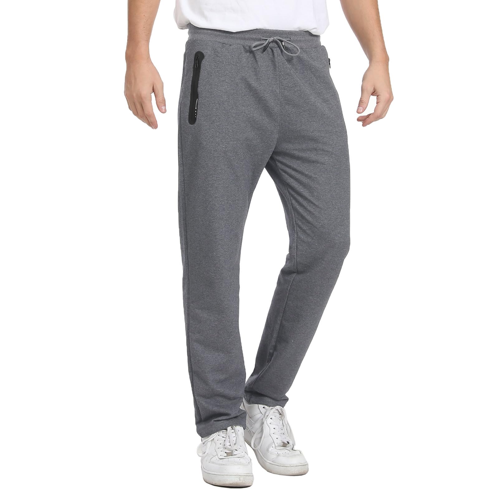 JustSun Jogginghose Herren Baumwolle Sporthose Herren Fitness mit Reißverschlusstaschen