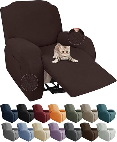 JIVINER Fundas para sillas reclinables de 4 piezas, fundas para sillas reclinables, fundas de jacquard para sala de estar, protector suave para