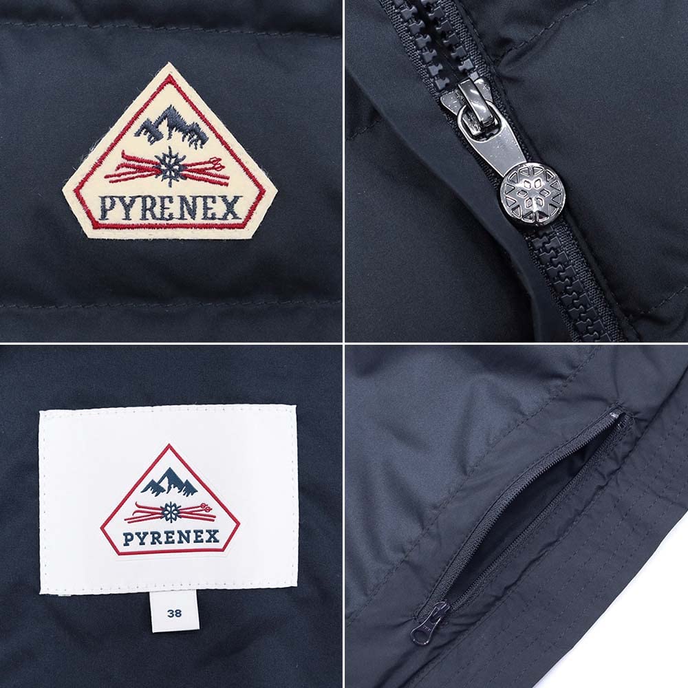 新品　PYRENEX ダウンベスト ネイビー L 40 楽天市場】ピレネックス フード付きダウンベスト スプートニック