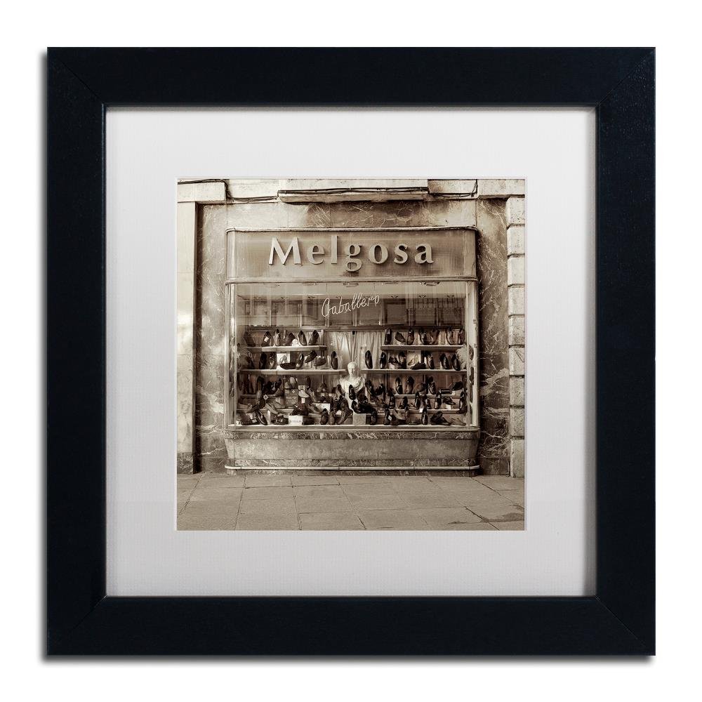 Borgos II by Alan Blaustein, White Matte, Black Frame 11x11-Inch