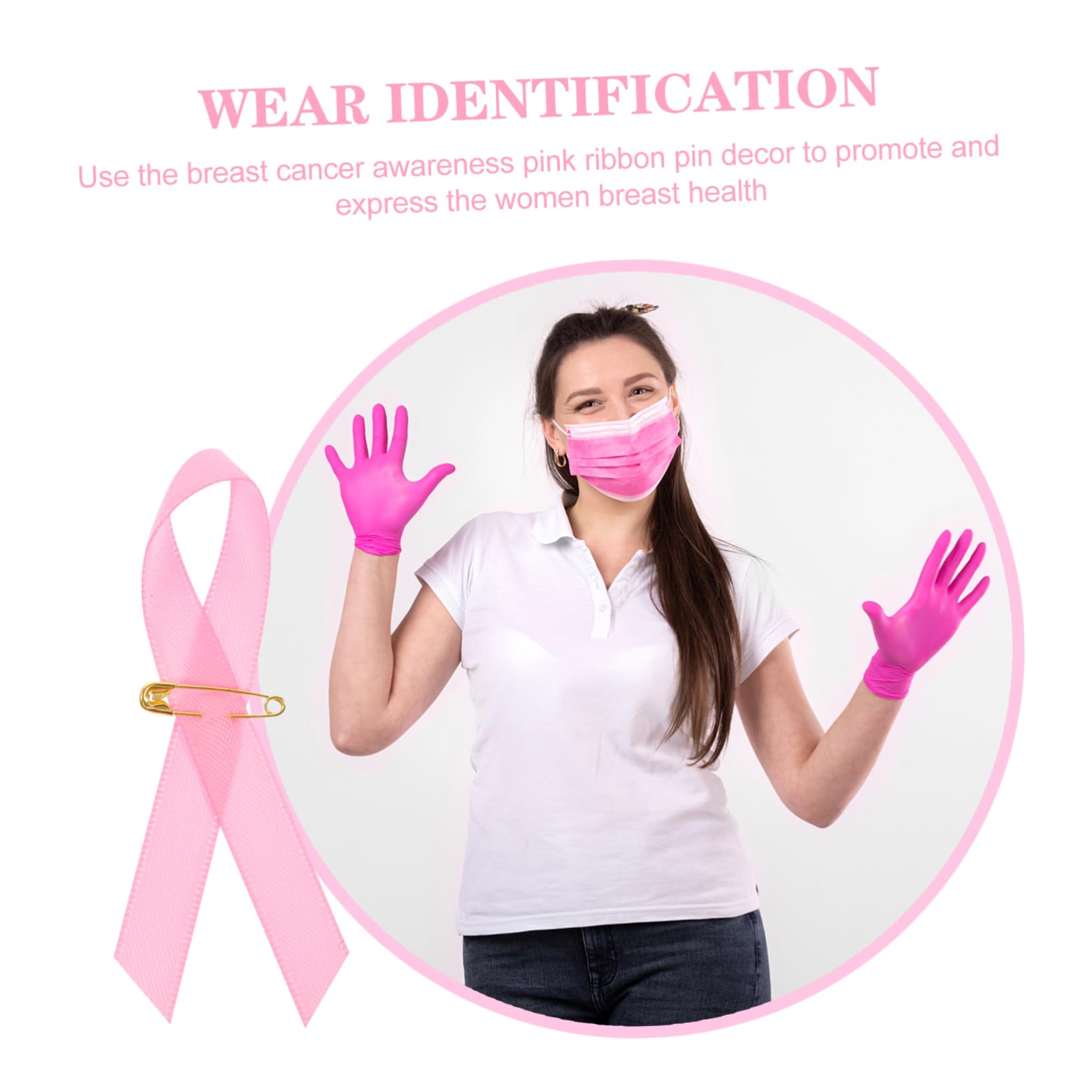 HOMSFOU 2 Sätze Pinke Brustkrebs Bewusstsein Ribbons Mit Vergoldeter Anstecknadel Leichte Langlebige Ribbon Pins Für Frauen Und Mädchen Für Wohltätigkeitsaktionen Und 200 Stück * 2