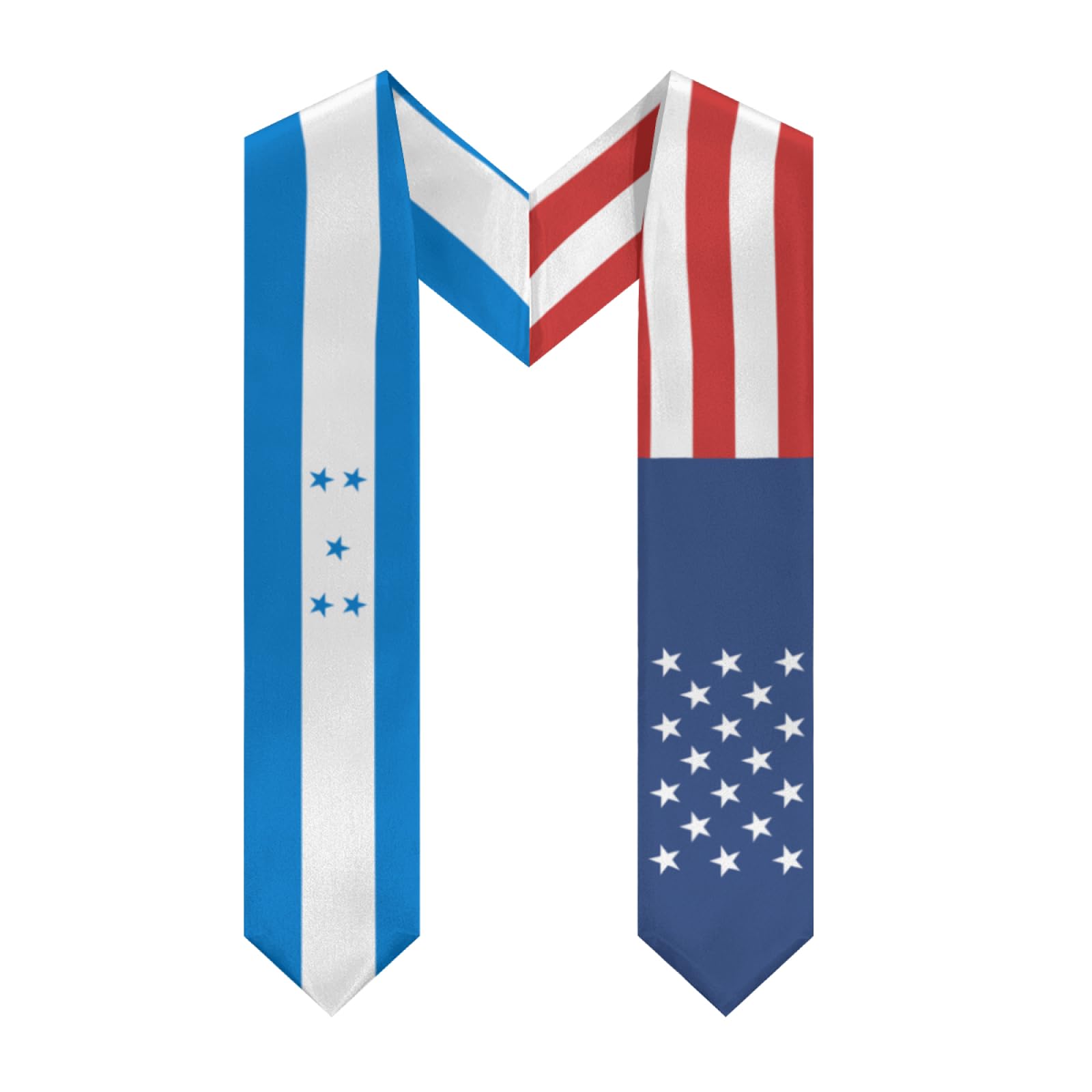 America Honduras Hondurans Flag Graduation Stole Sash Shawl Class of 2025 for Men Women Soft V-neck Scarf for International Students Teachers Study Aboard Graduate Gift 72 inches Unisex