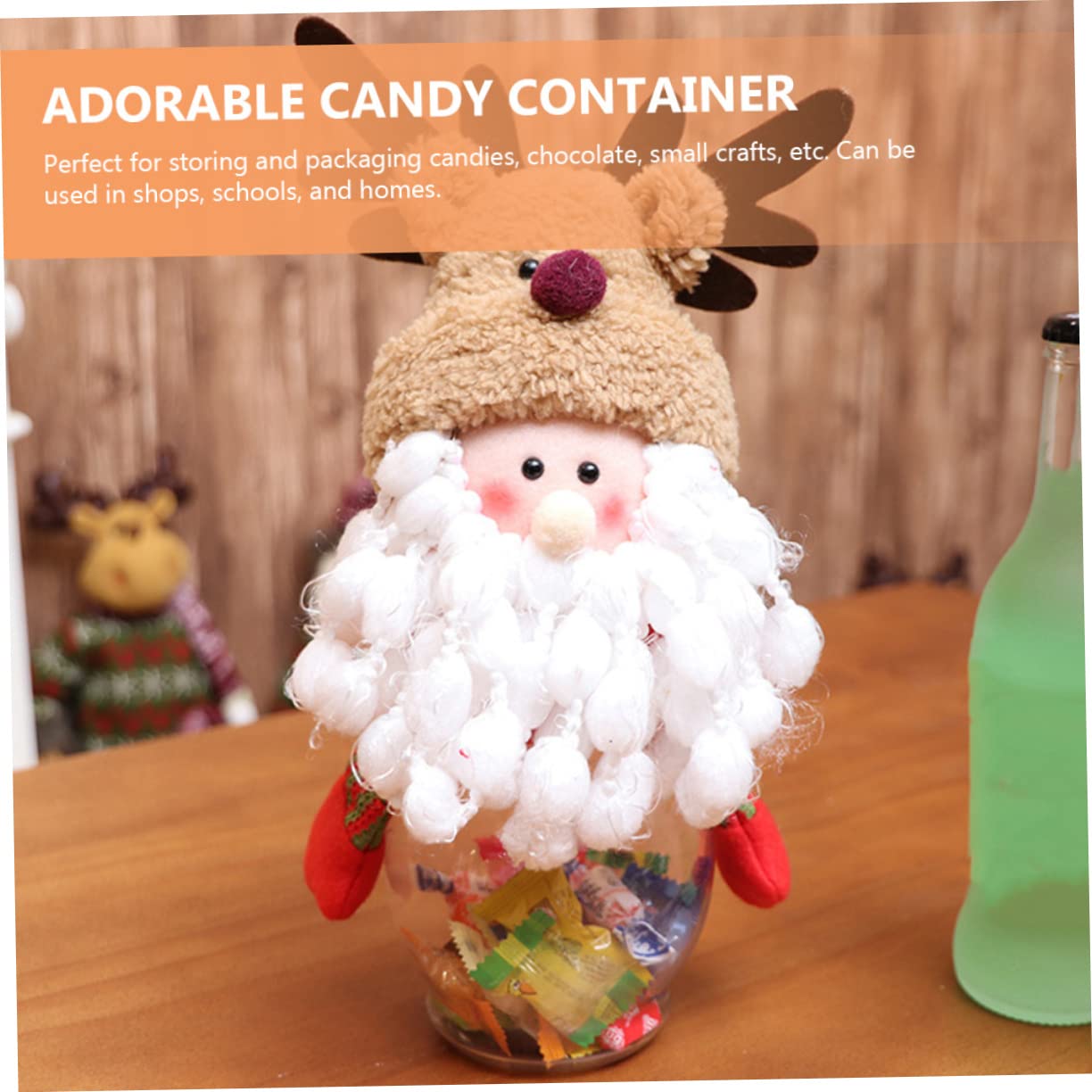 OFFSCH Snowman Candy Jar Lid Christmas Decor Santa Candy Jar Lid Party Supplies