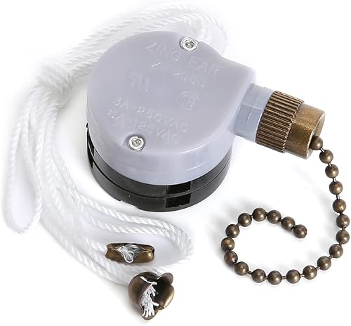 Interruptor de ventilador de techo Zing Ear ZE-208D 3 velocidades 5-8 Interruptor de cadena de tracción Interruptor de control de velocidad con