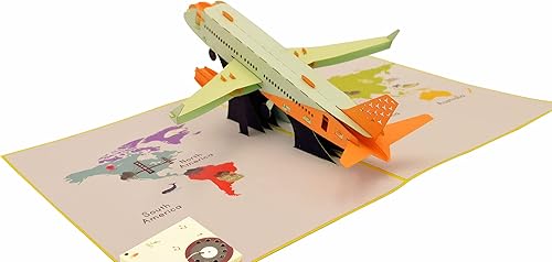 Miniatura 2 de OPOPUP Tarjeta de felicitación grabable, tarjeta desplegable de avión para todas las ocasiones feliz cumpleaños, graduación, felicitaciones,