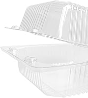 Vista 7 de UEJYWUY 200 recipientes de plástico transparente con bisagras con tapas, recipiente cuadrado desechable de plástico para llevar, recipientes