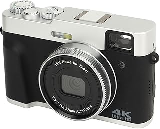 Câmera Digital Portátil 4K, Tela IPS HD de 48 MP e 3,5 Polegadas, Câmera retrô Compacta Com Zoom Digital de 16X para Vlogging de Viagem, Plugue Dos EUA, 110 a 240 V