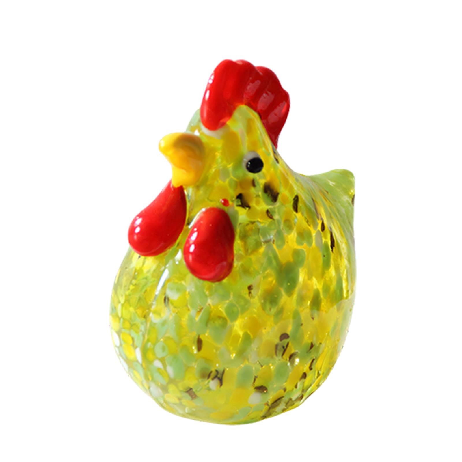 Limtula Glass Chicken Figurines Blown Glass Rooster Sculpture Collectible Art Glasses Ornament for Home Desktop Decors Chicken Figurines