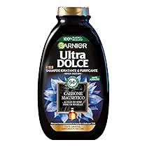 Garnier Ultra Dolce Carbone Magnetico, Shampoo Idratante e Purificante, 94% Origine Naturale, Per Cute Grassa e Lunghezze Secche, Senza Siliconi, 300 ml