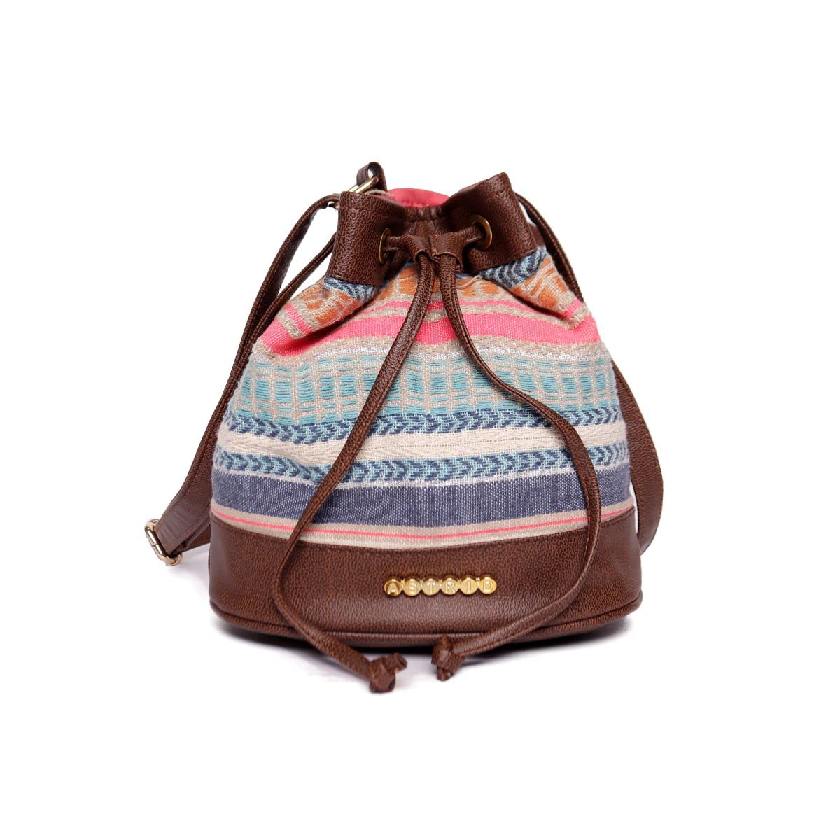 ASTRID Canvas Sling Bag With Drawstring Closure (multicolor) (B0B2NZT7RN) Amazon Price History, Amazon Price Tracker