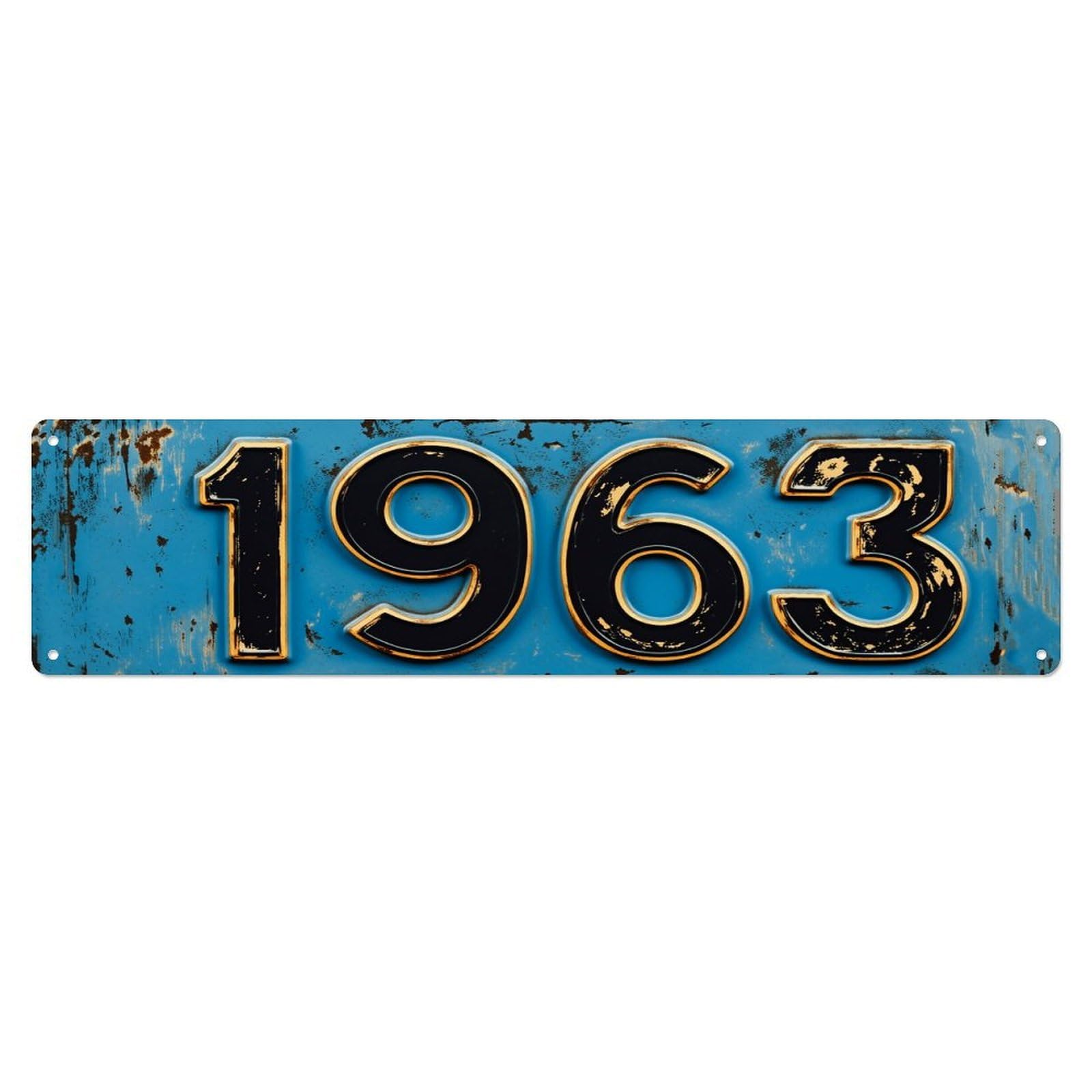 Vintage Blue Rusty Metal Plate Vintage Metal Tin Sign Retro Wall Decor for Home Bar Garage Cafe, Indoor & Outdoor Decorative，Metal Poster, 4x16 Inch