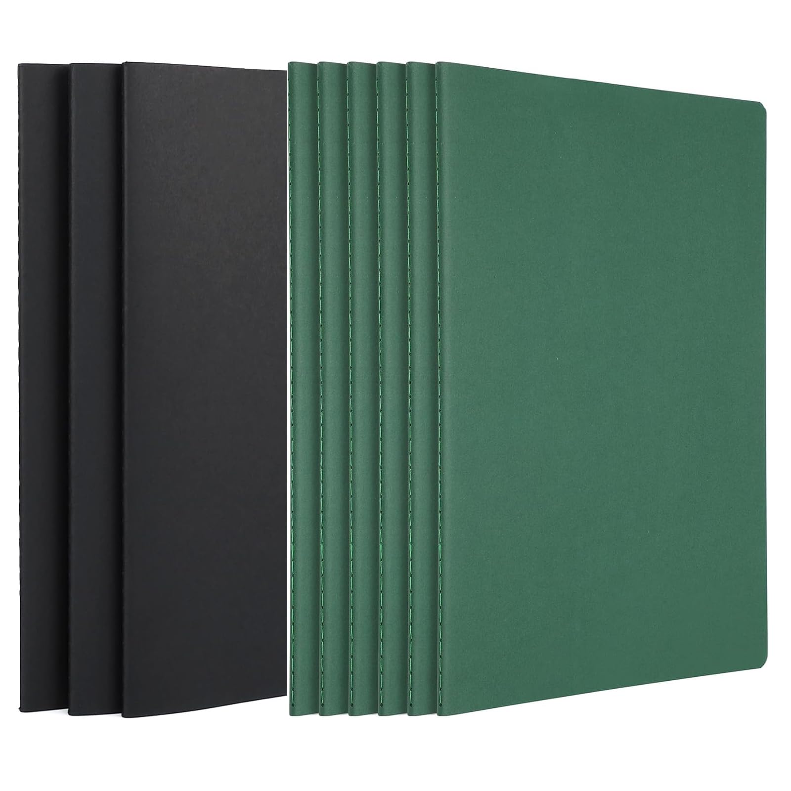 Notizheft A4 Kariert Schwarz 3PCS + Notebook Dotted Dunkelgrün 6PCS