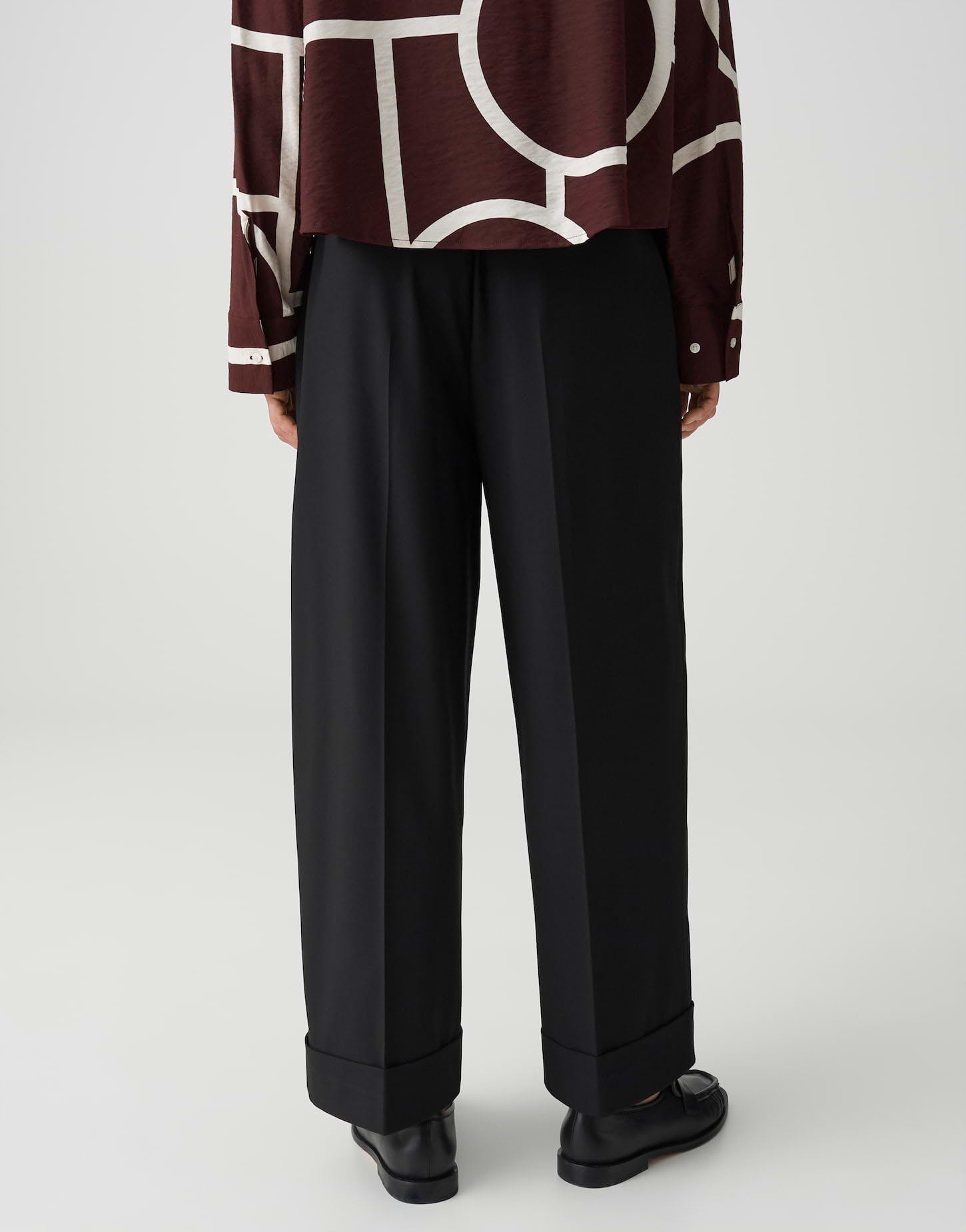 OPUS Damen City Pants | MOZY Turn-UP Relaxed City Pants aus weichem Viskose Mix