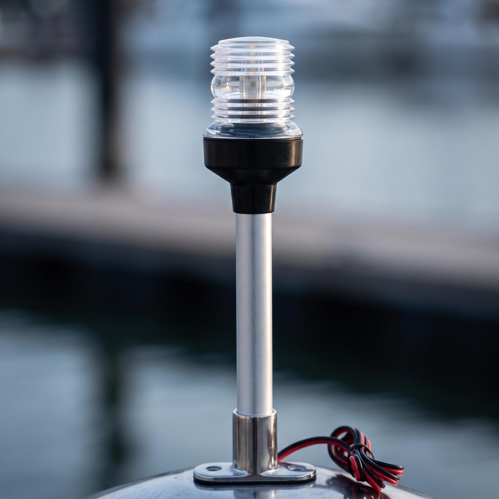 kowaku Luz con Base Metal Impermeable Luz LED Navegación para Pescadores, 12 Pulgadas