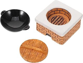 Dollhouse Miniature Stove Pot Lid Miniature Stove for Toy Kitchen Decor