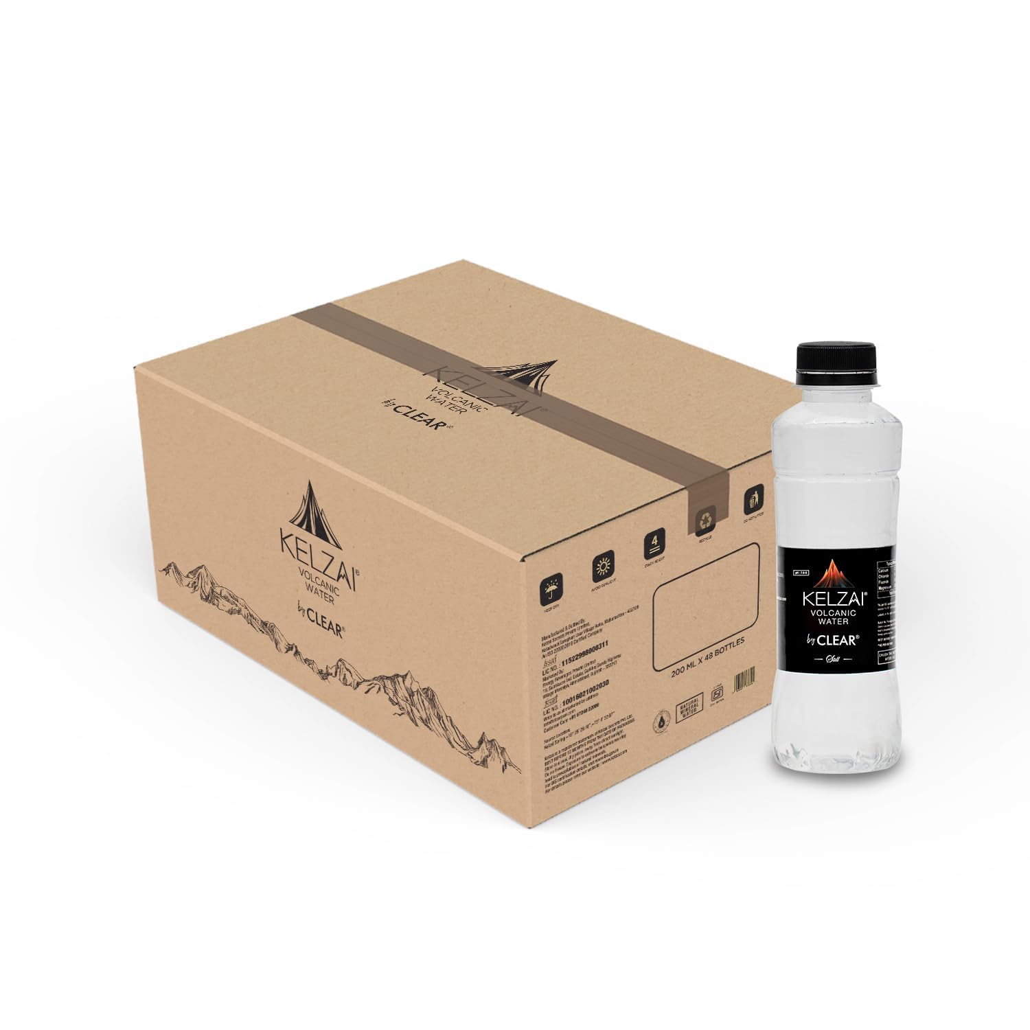 Kelzai Volcanic Water Biodegradable PET Bottle Kelzai Water Bottle 200ml - Pack of 48 (B09ND4SHB8) Amazon Price History, Amazon Price Tracker