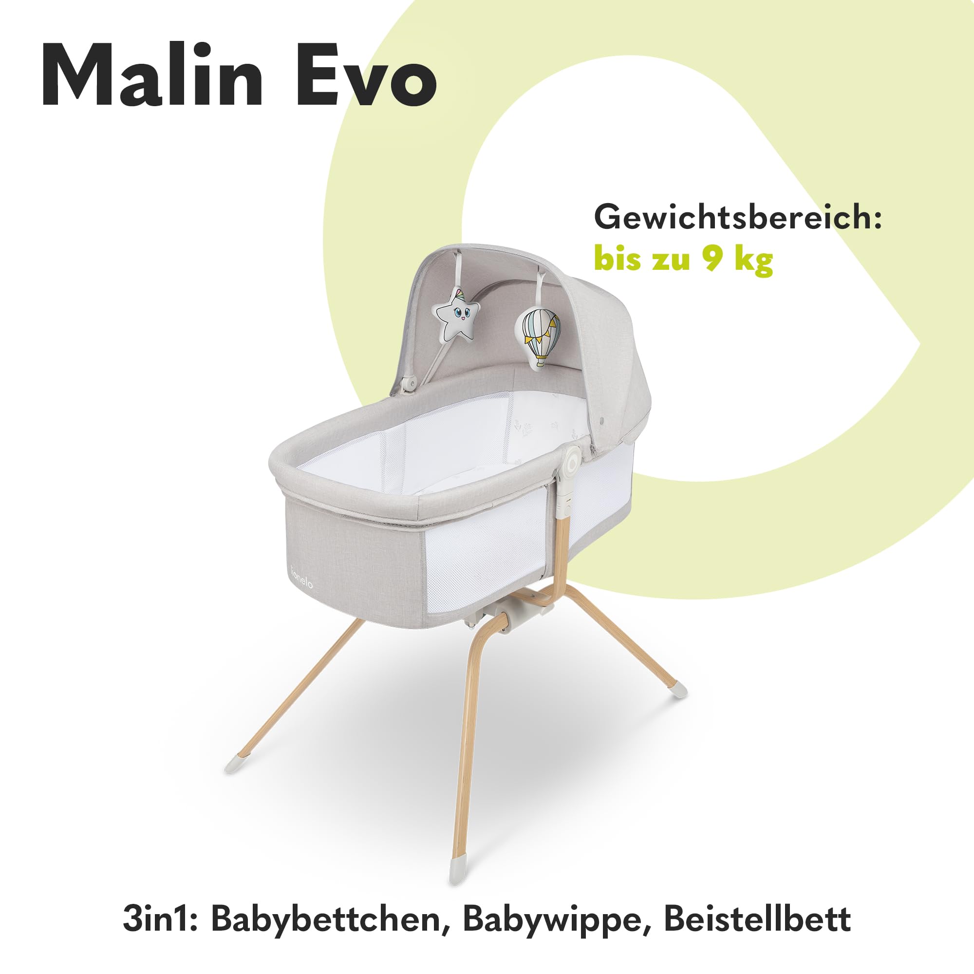 Lionelo Malin Evo - 3in1 Wieg Campingbed Babybed